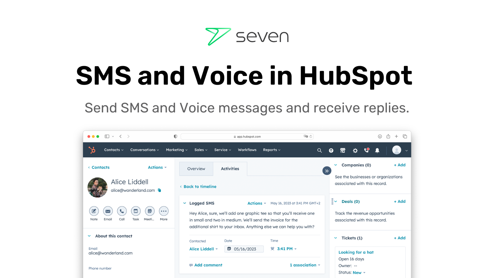 Send SMS and Voice messages in HubSpot